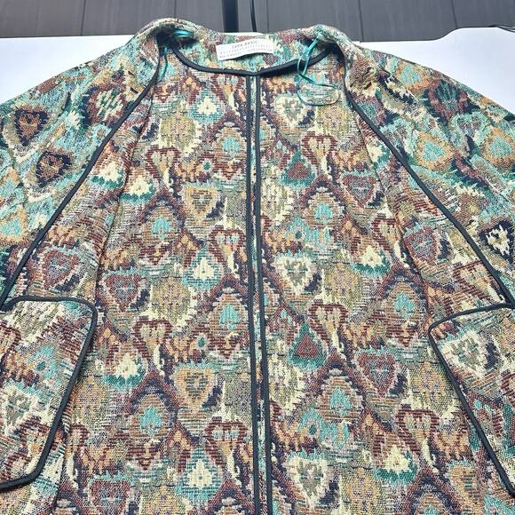 Zara Basic | Women | Tapestry Cape Sleeve Open Front Kimono Coat | Small - Picture 10 of 13